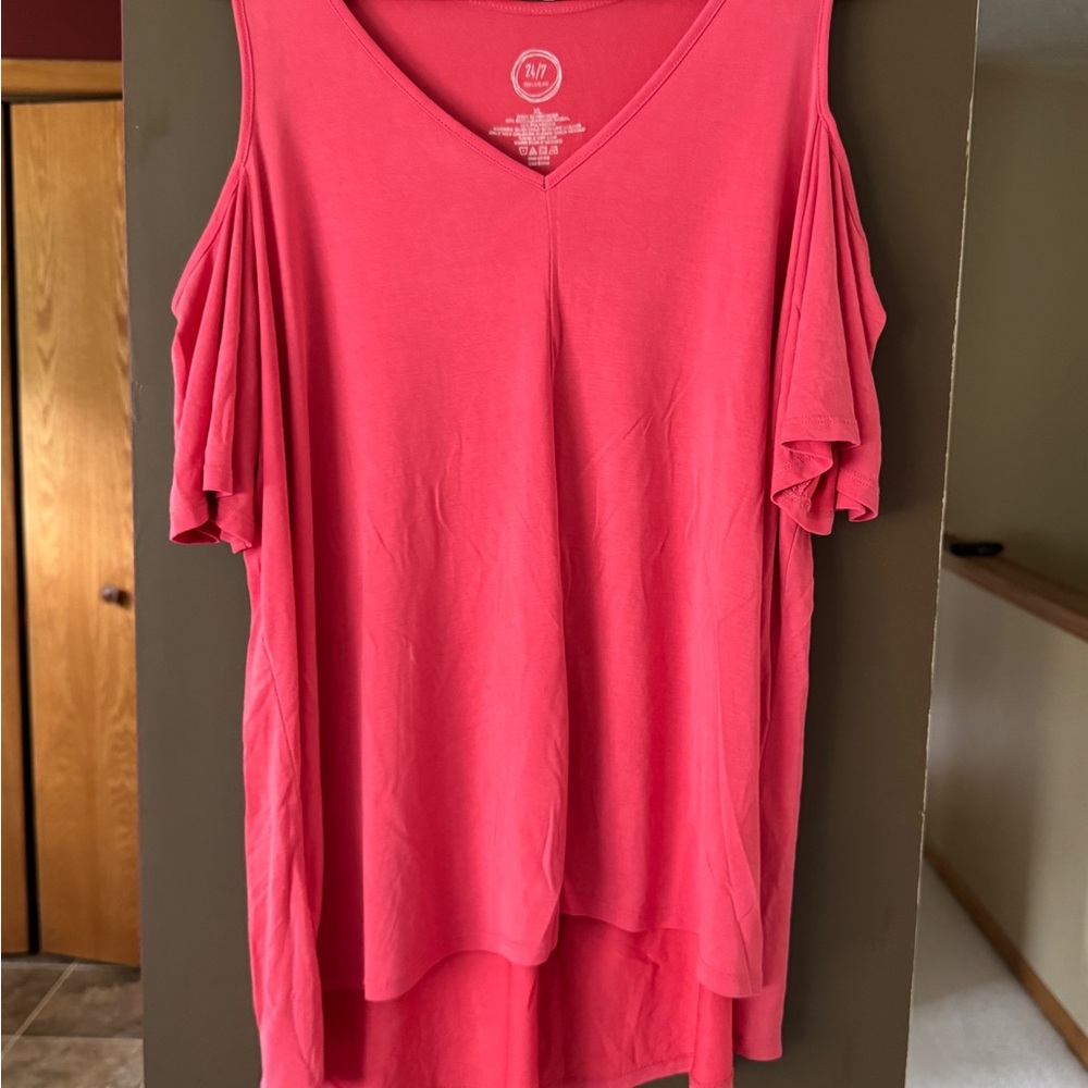 Maurices Vibrant Pink V-Neck Blouse